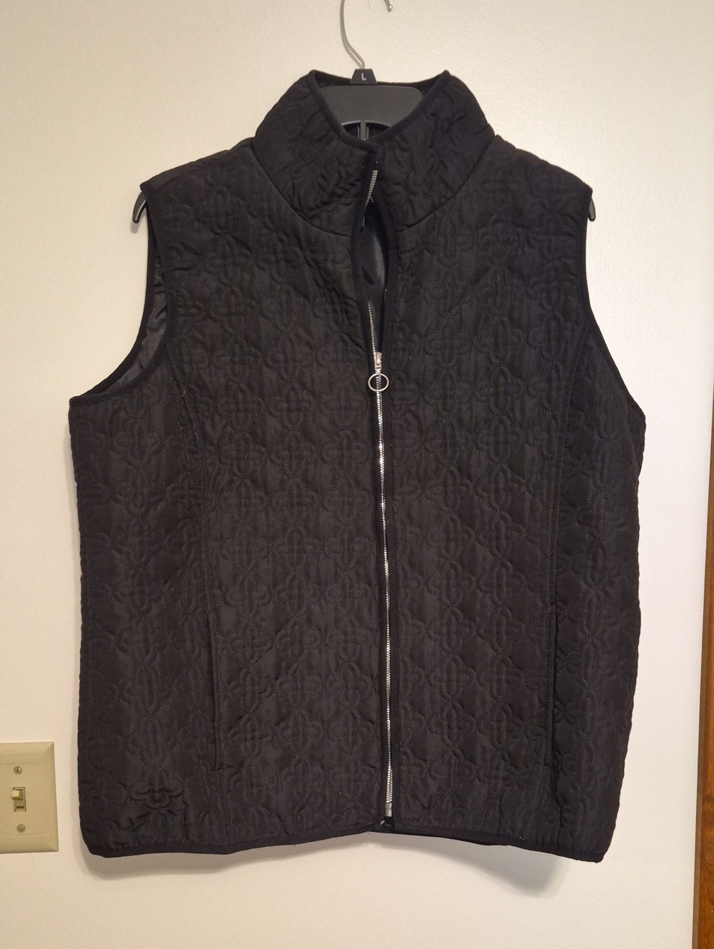 Jason Maxwell Black Quilted Zip-Front Sleeveless Vest Sz XL